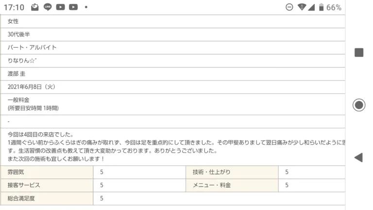 りなりん☆゛様（女性 / 30代 / 接客業）